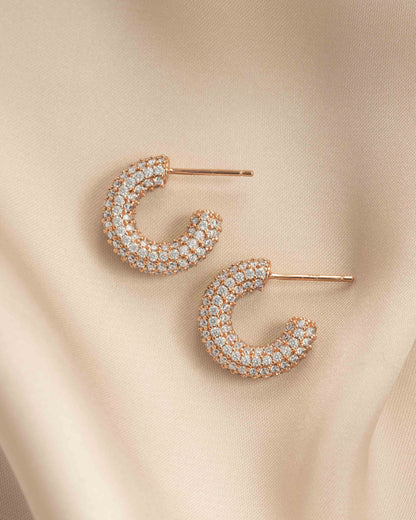 Chunky Pavé Hoop Earrings