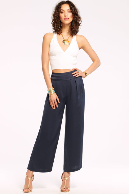 Joss Cropped Wide Leg Pant | NAVY