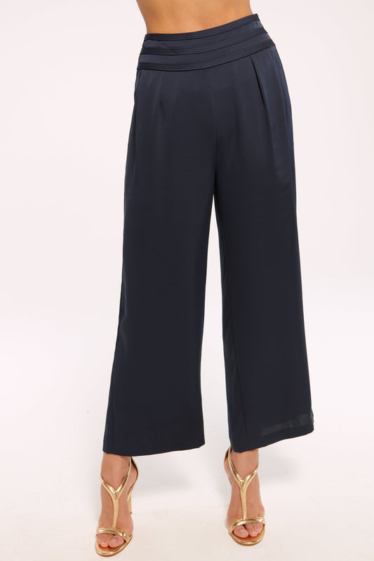 Joss Cropped Wide Leg Pant | NAVY