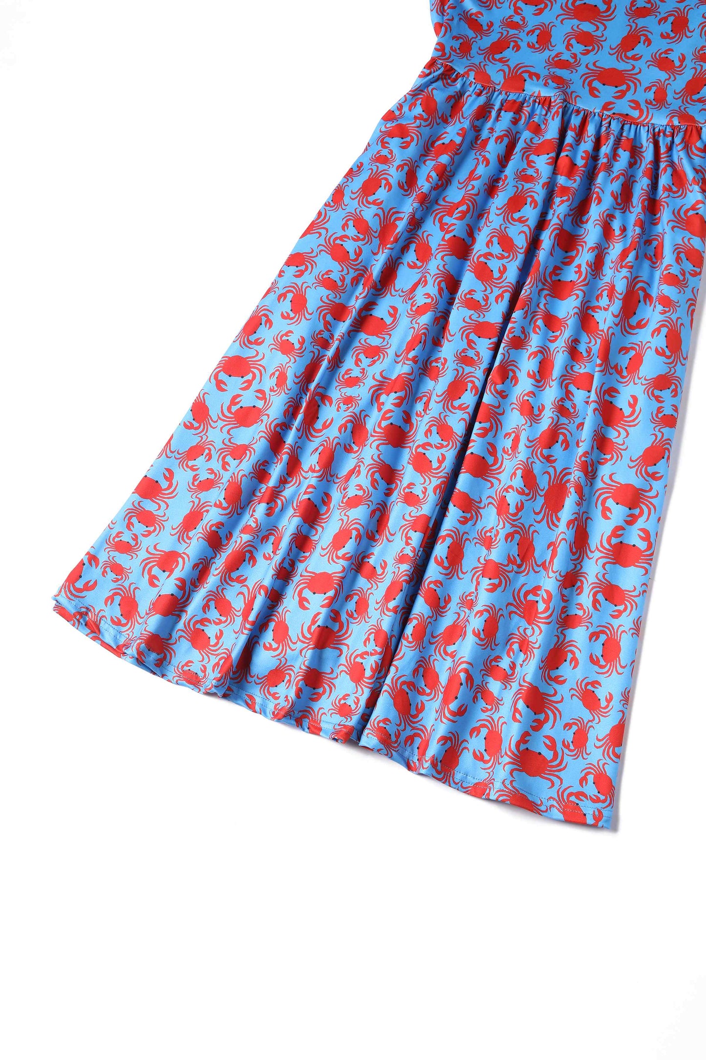 Billie Blue Crab Print Sleeved Dress