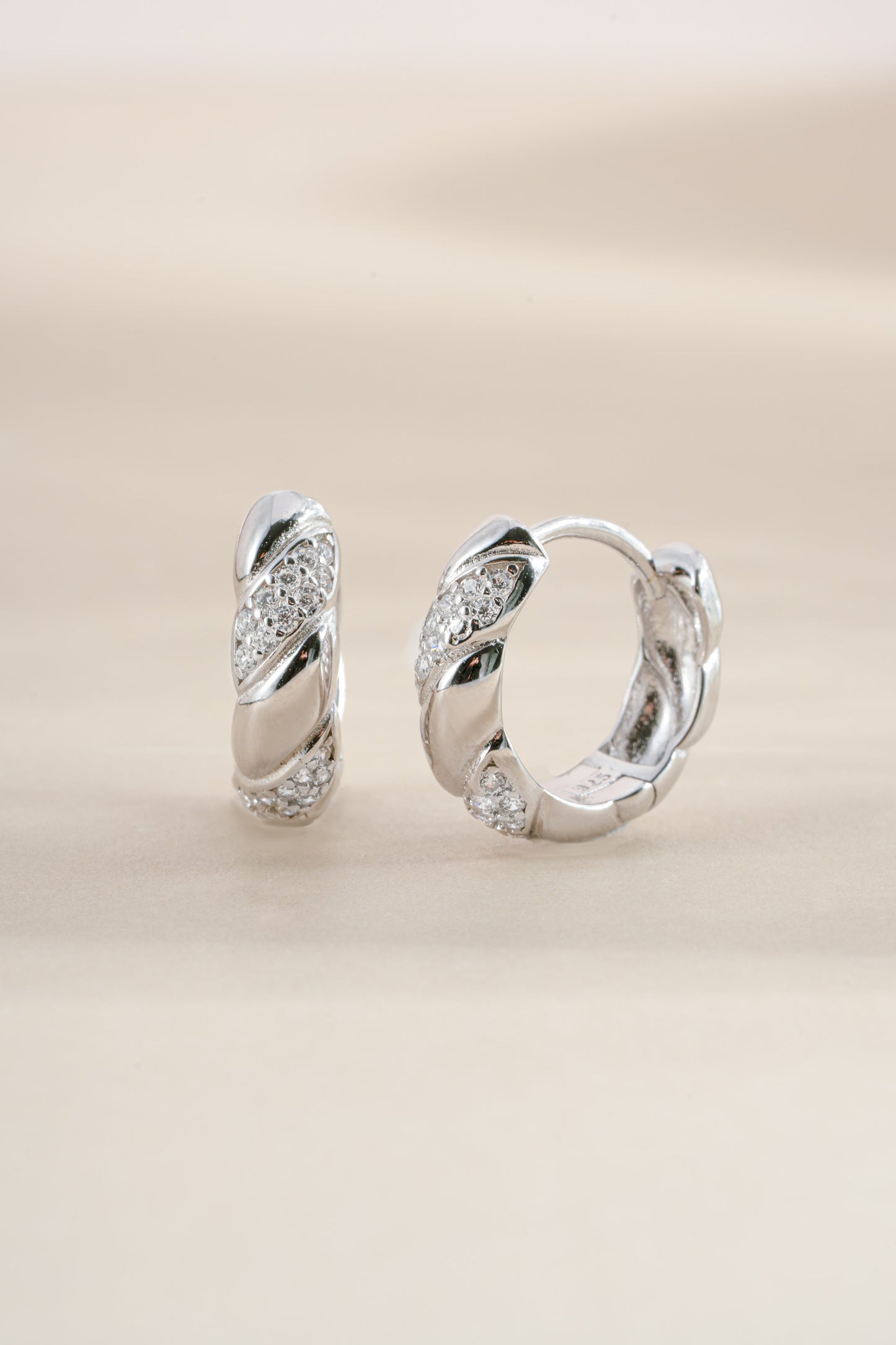 Studded Croissant Hoops