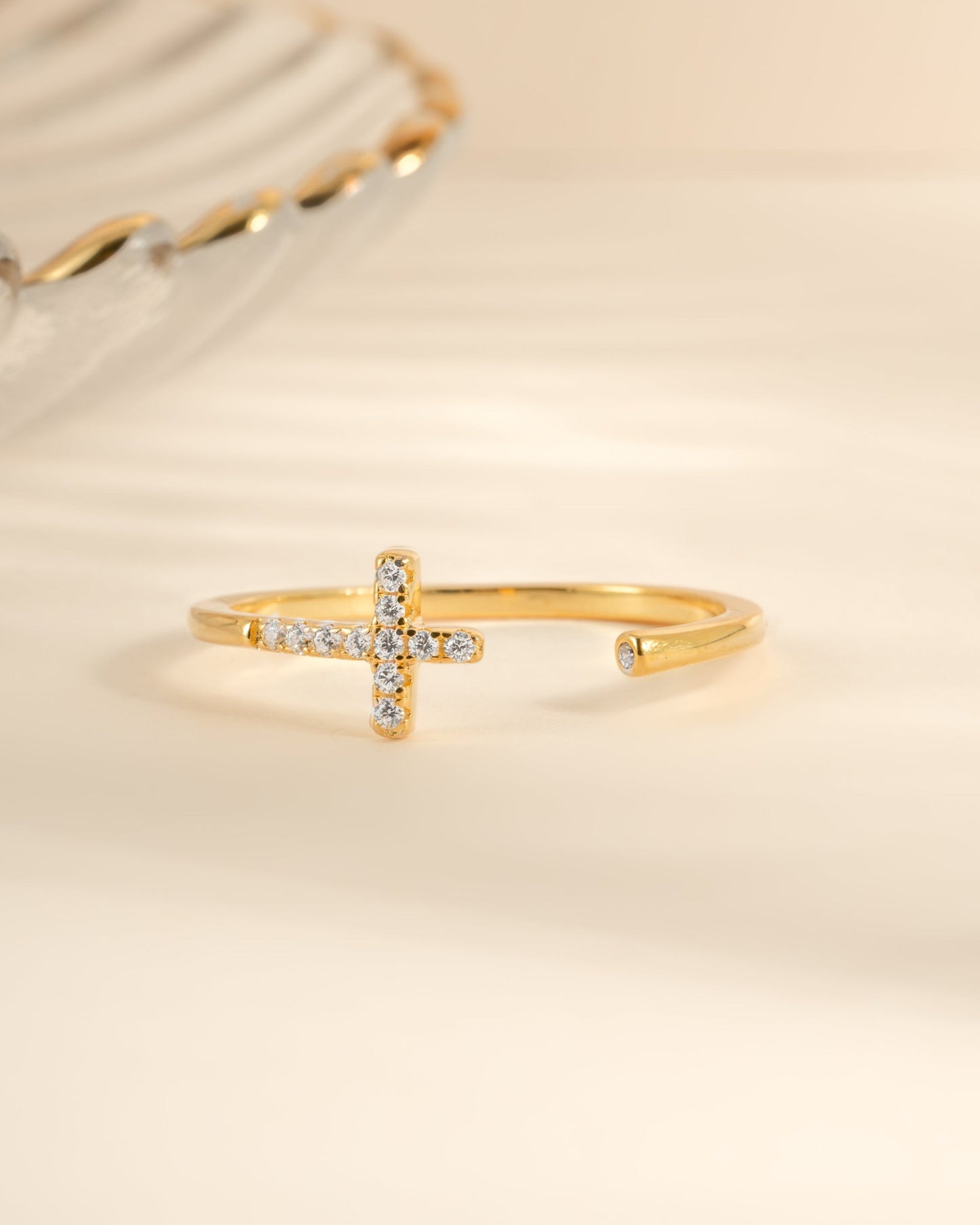 Cross Open Cuff Ring