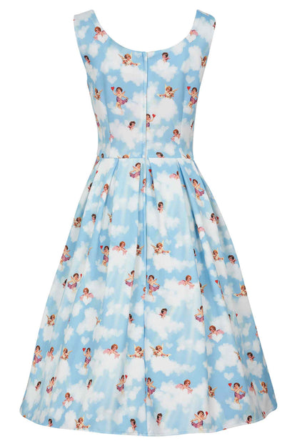 Amanda Light Blue Clouds Cupid Swing Dress