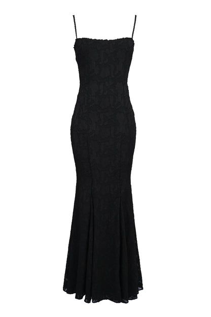 black lace maxi dress