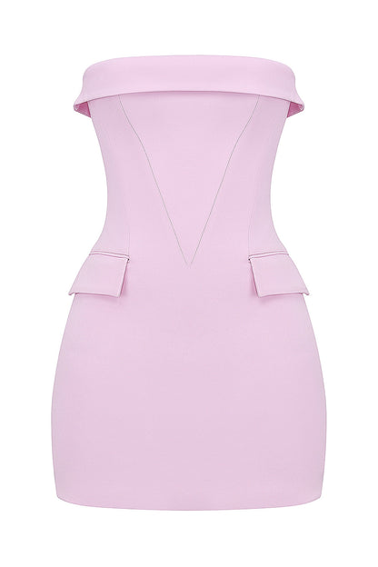 cotton candy strapless mini dress