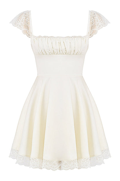 ivory a-line mini dress