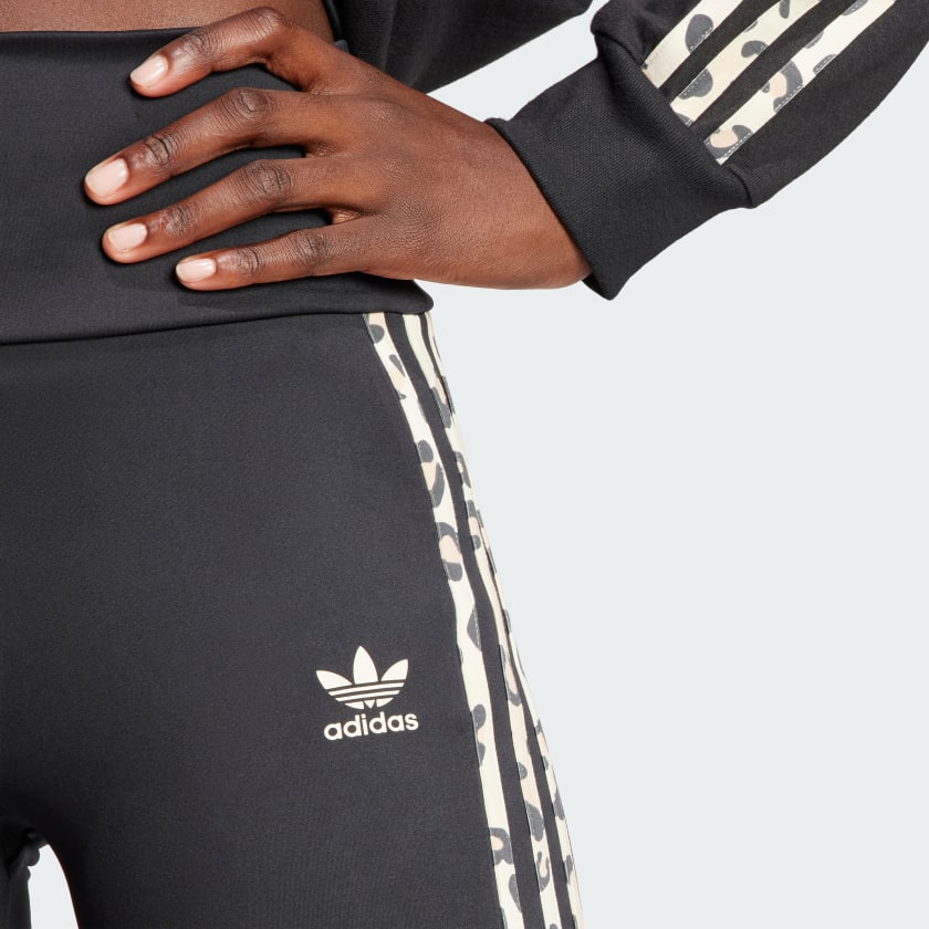 Women's adidas adidas Originals Leopard Luxe 3-Stripes Infill Flared Leggings