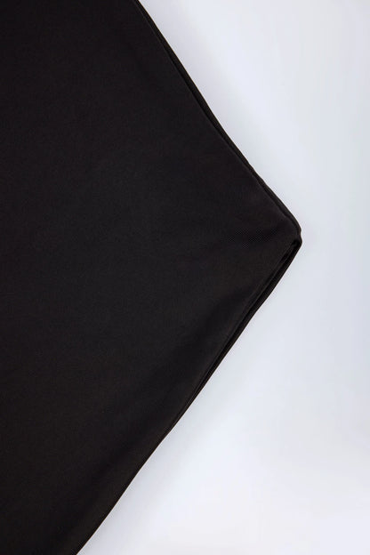 Slinky Jersey Backless Mini Dress in Black