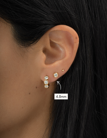 Bezel Stud Earrings