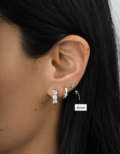 Bezel Stud Earrings