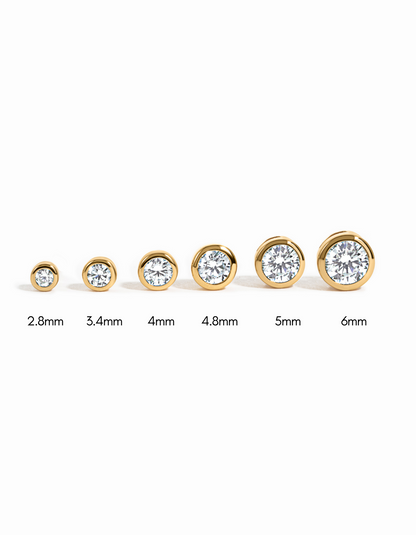 Bezel Stud Earrings