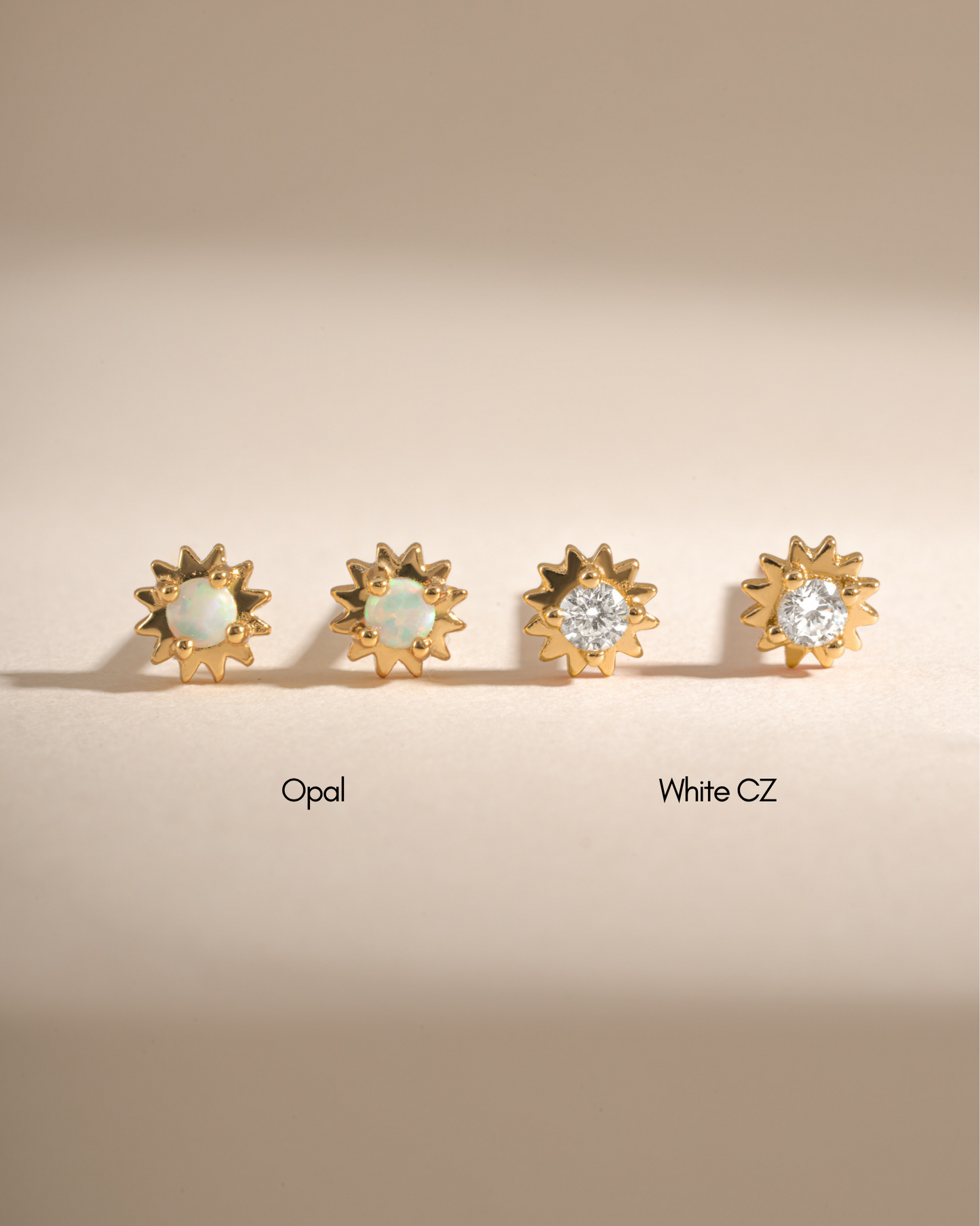 CZ Tiny Sunburst Studs