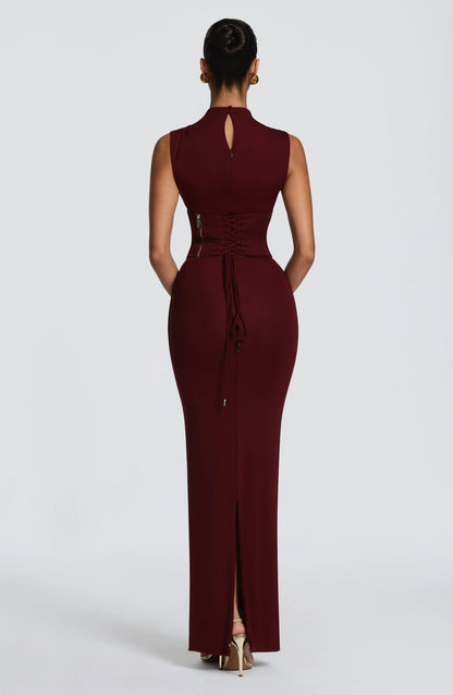 Soline Maxi Dress - Cherry Lacquer