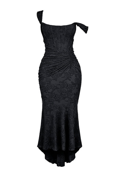 black floral maxi dress