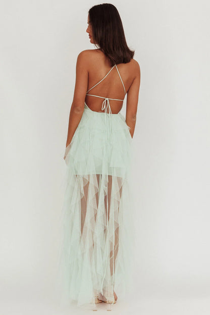 Auguste Cascading Frill Maxi Dress Mint