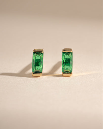 Emerald Baguette Stud Earrings