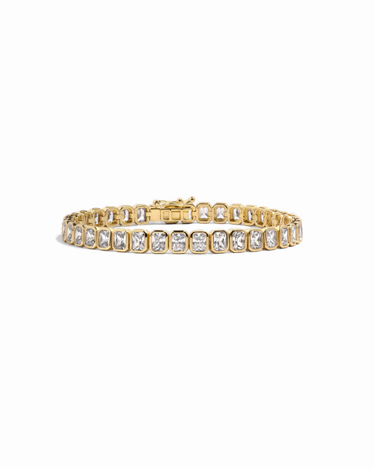 Emerald-Cut Bezel Tennis Bracelet