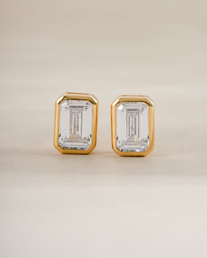 Emerald Cut Stud Earrings