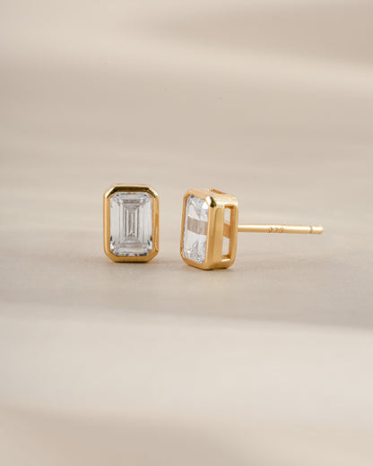 Emerald Cut Stud Earrings