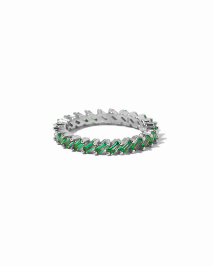 Slanted Emerald Baguette Ring