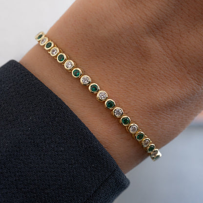 Charlie Emerald & CZ Tennis Bracelet