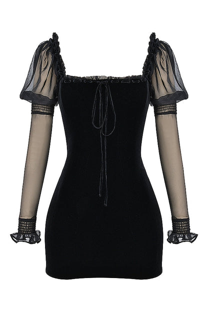 black velvet mini dress