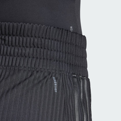 Women's adidas Pacer All Gym Seasonal Rib High-Rise Tonal 3-Stripes Shorts