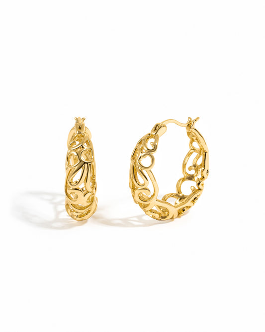Filigree Tapered Hoops