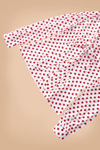 Margaret Red Polka Dot Long Sleeved Blouse