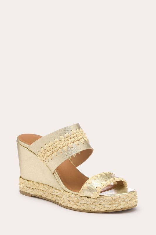 Landyn Crochet Espadrille Wedge | GOLD
