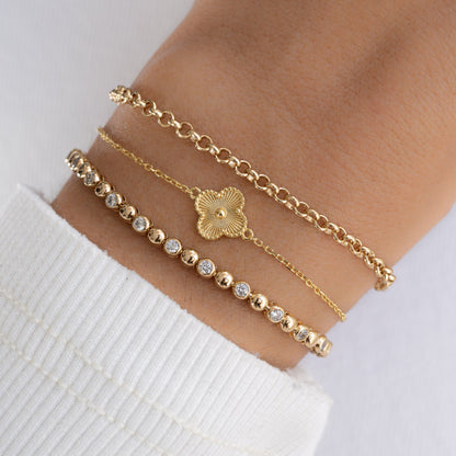 Dahlia Single Four Leaf Clover Bracelet