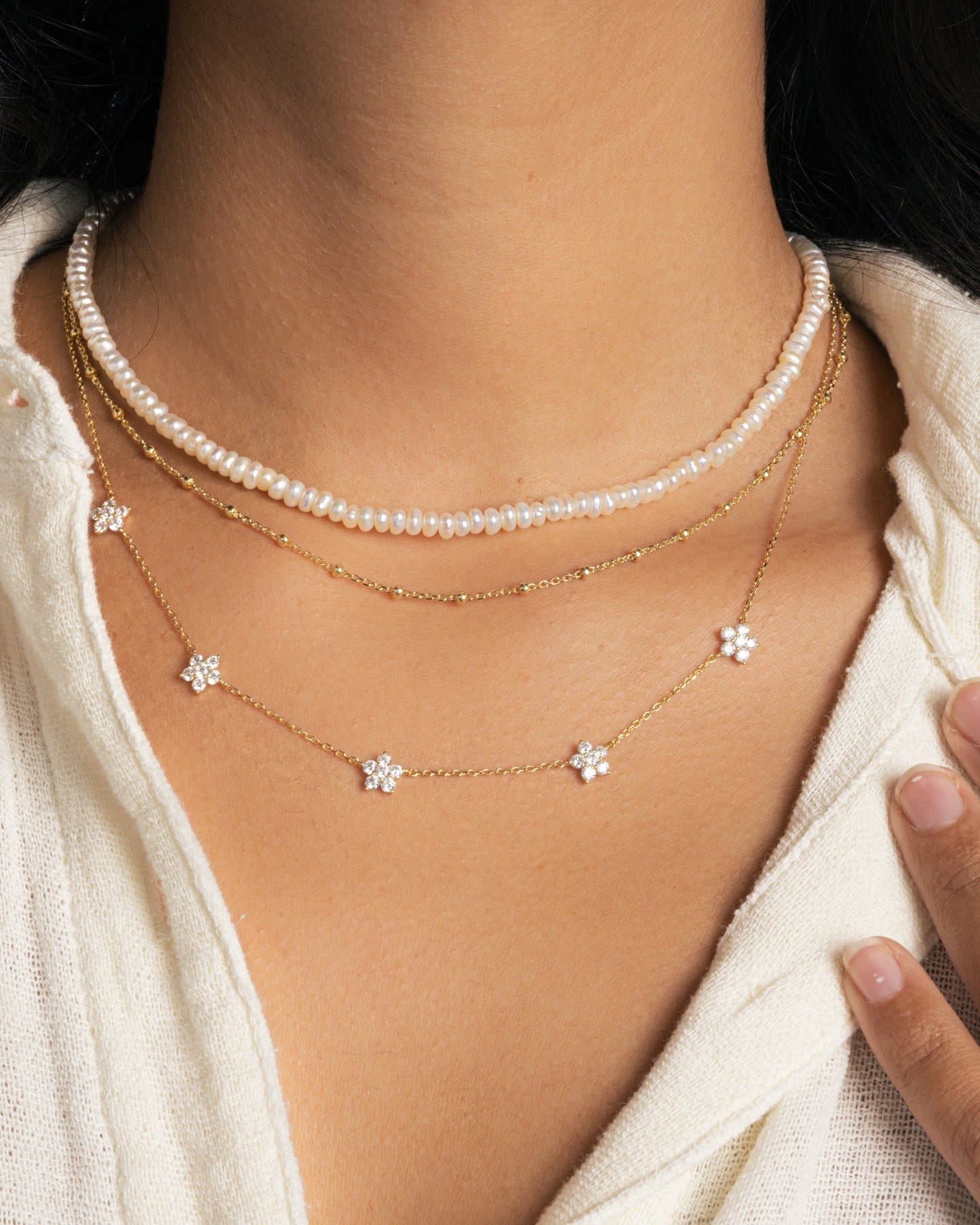 Freshwater Beaded Pearl Necklace