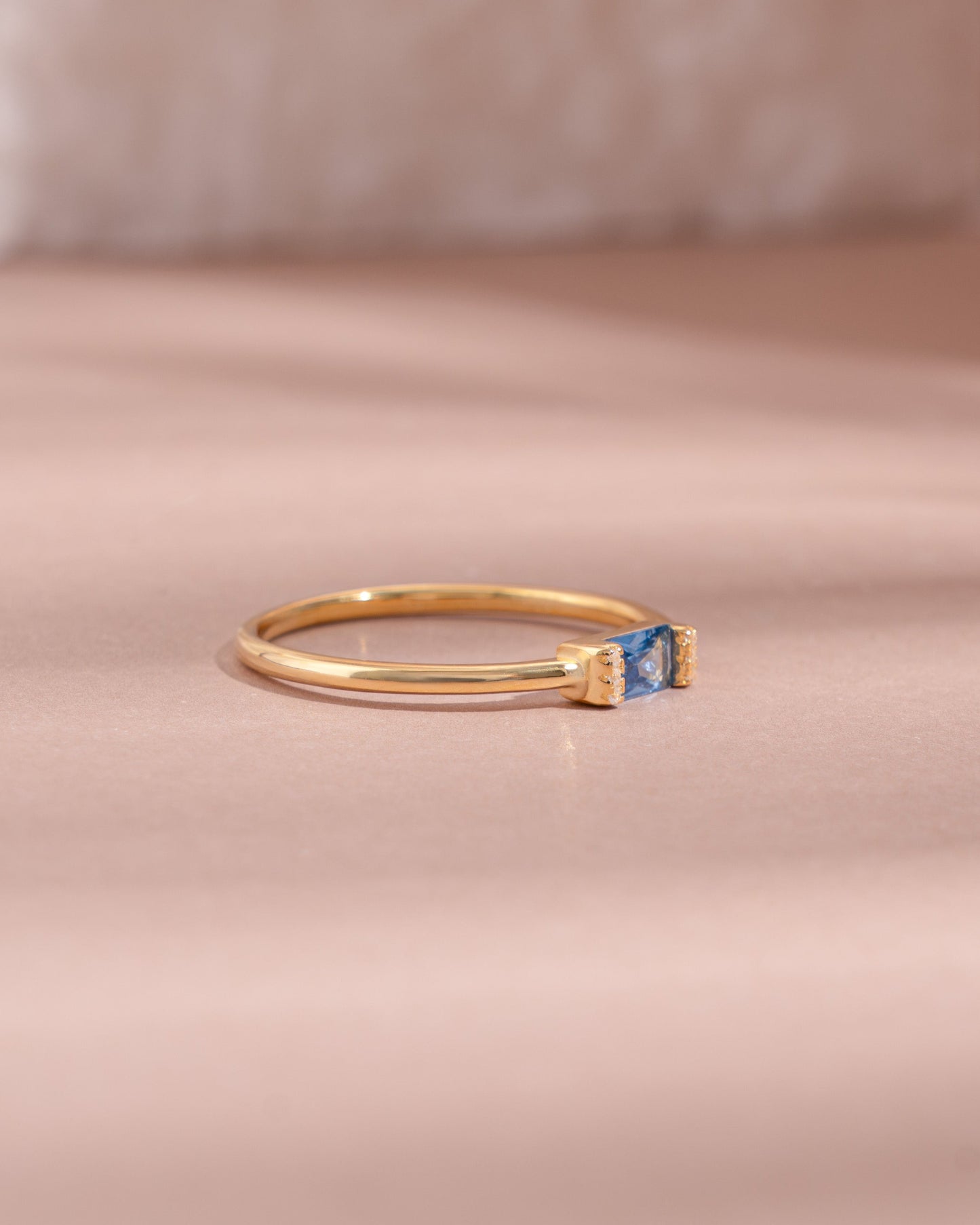 Aquamarine Simple Baguette Ring