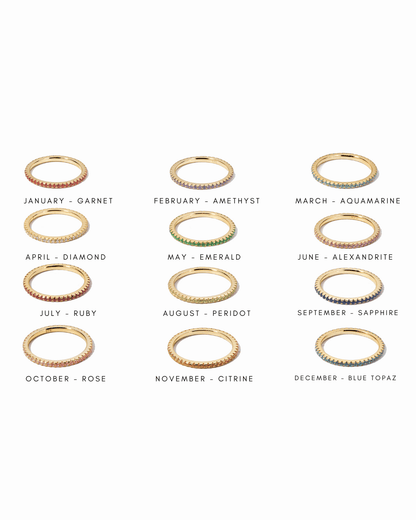 Rose Birthstone Eternity Ring