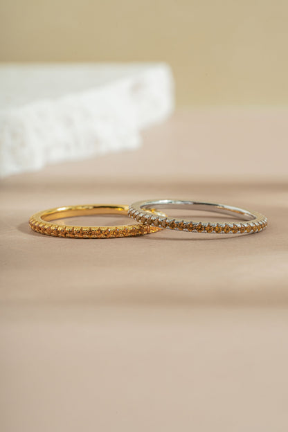 Citrine Birthstone Eternity Rings