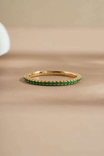 Emerald Birthstone Eternity Ring