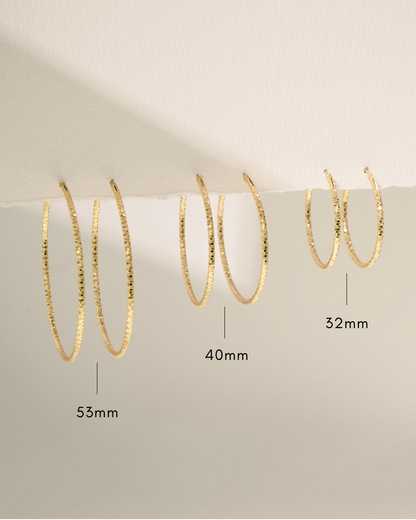 32mm Diamond Cut Hoops