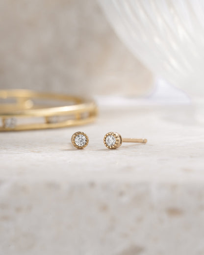 2.5mm Diamond Stud Earrings