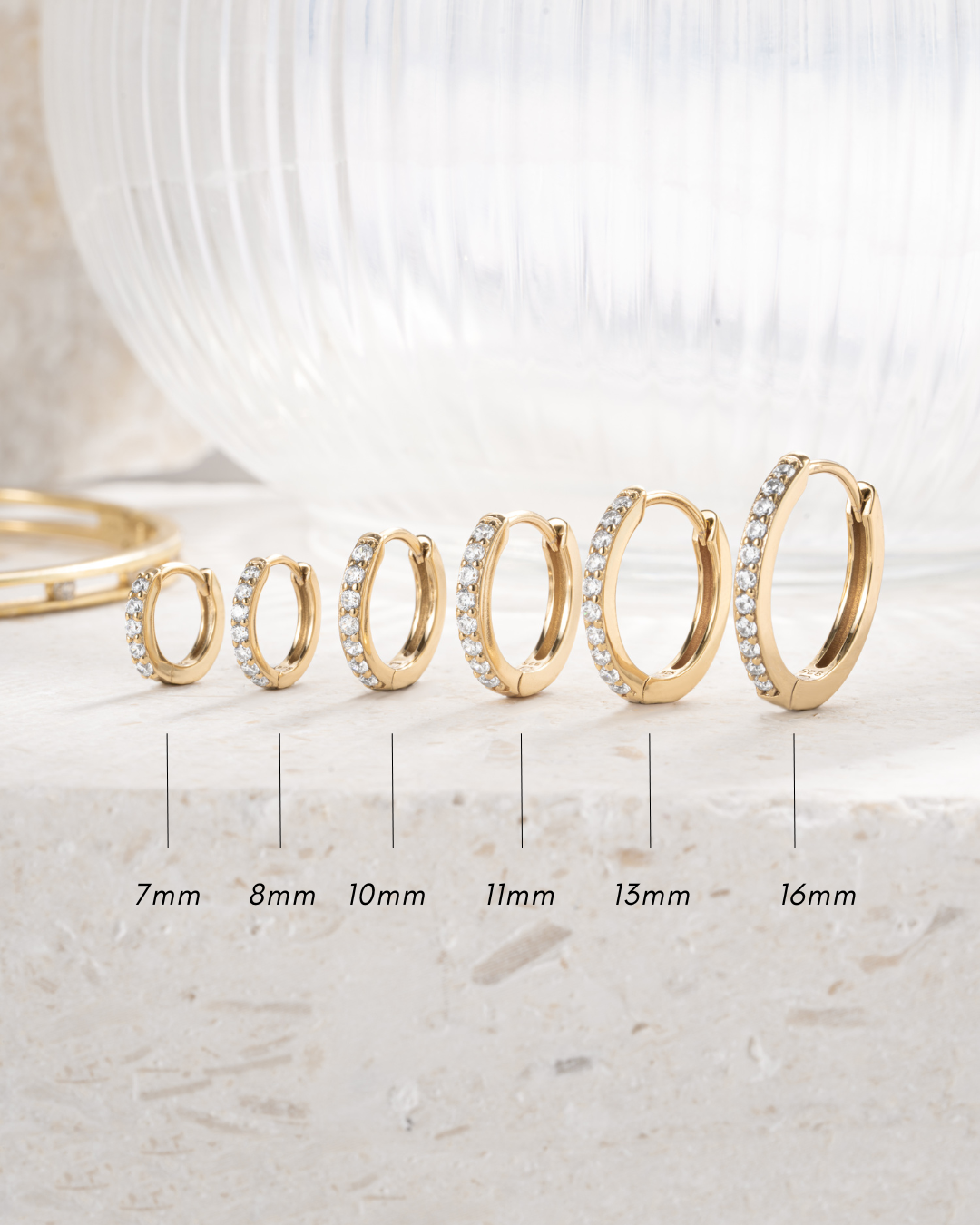8mm Diamond Huggies (Multiple Sizes Available)