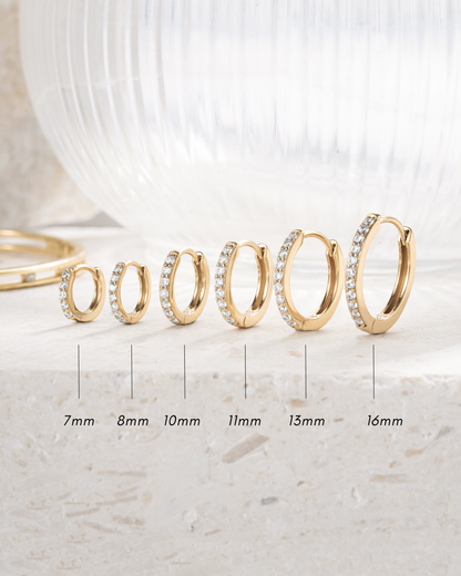 7mm Diamond Huggies (Multiple Sizes Available)