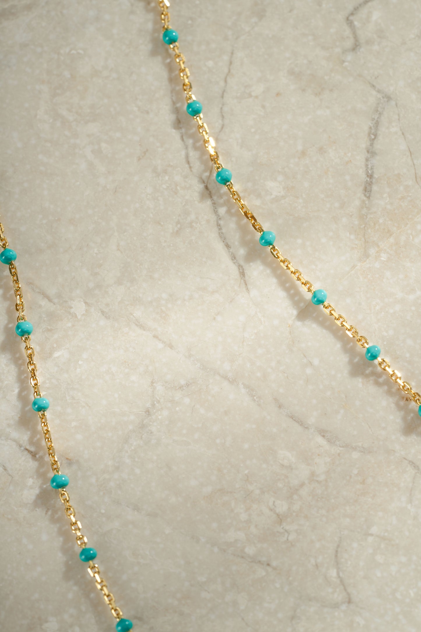 Turquoise Enamel Beaded Necklace