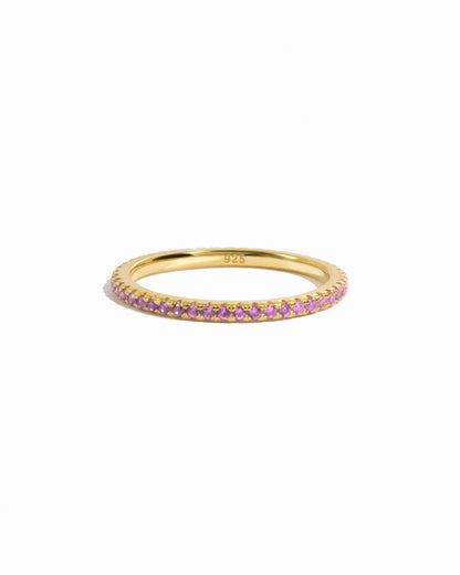Rose Birthstone Eternity Ring