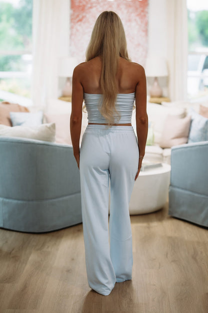 Catching Flights Tube Top - Light Blue
