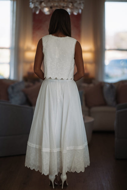 Always Yours Crop Top and Maxi Skirt Set - Off White