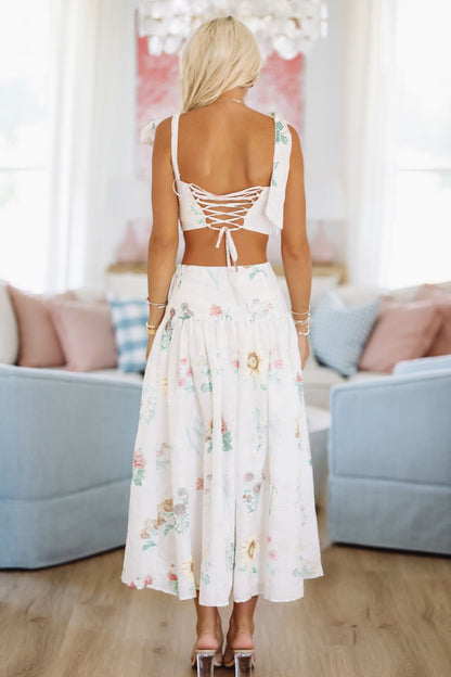 Hello Beautiful Midi Skirt - Cream