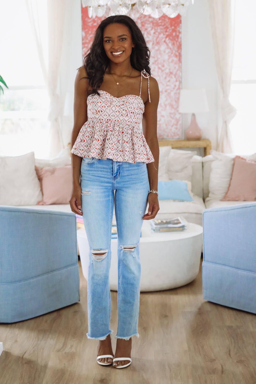 Sprinkle of Spring Babydoll Top - Red