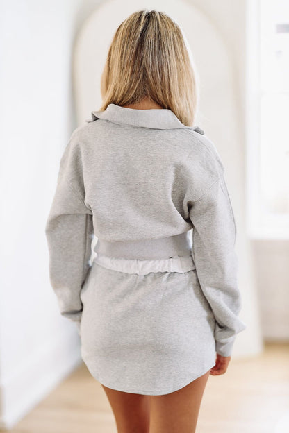 Warm Me Up Crop Pullover - Heather Grey