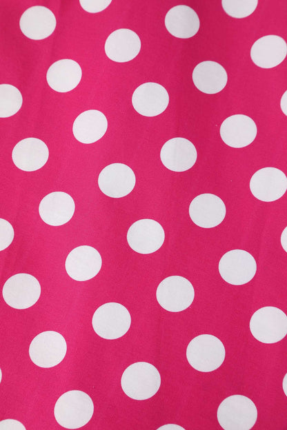 Lily Hot Pink Polka Dot Off Shoulder Dress