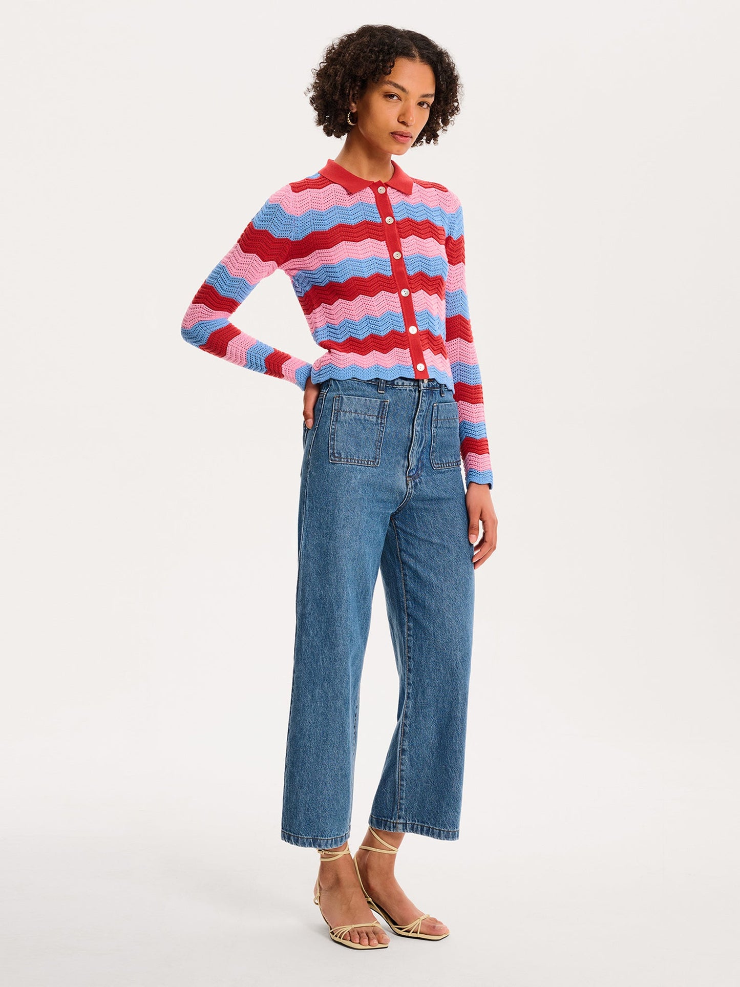 Lynsey Cardigan in Blue and Pink