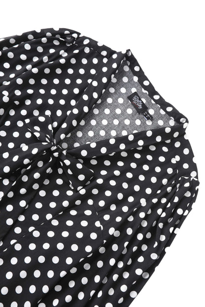 Margaret Polka Dot Long Sleeved Blouse In Black